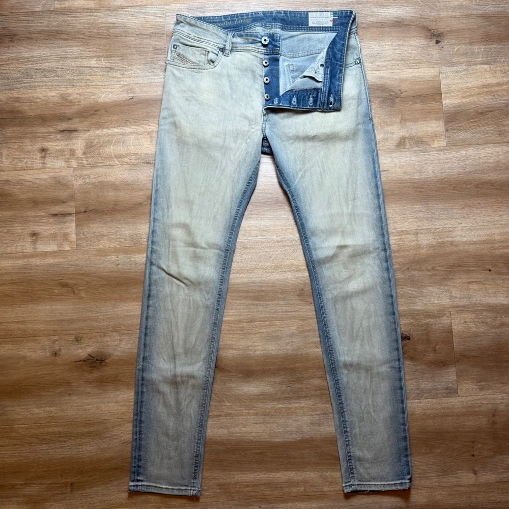 Diesel Sleenker Jeans Mens 31x30 Coated Slim Skinny Stretch Denim Wash 0827T